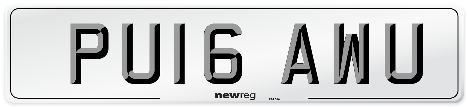 PU16 AWU Number Plate from New Reg